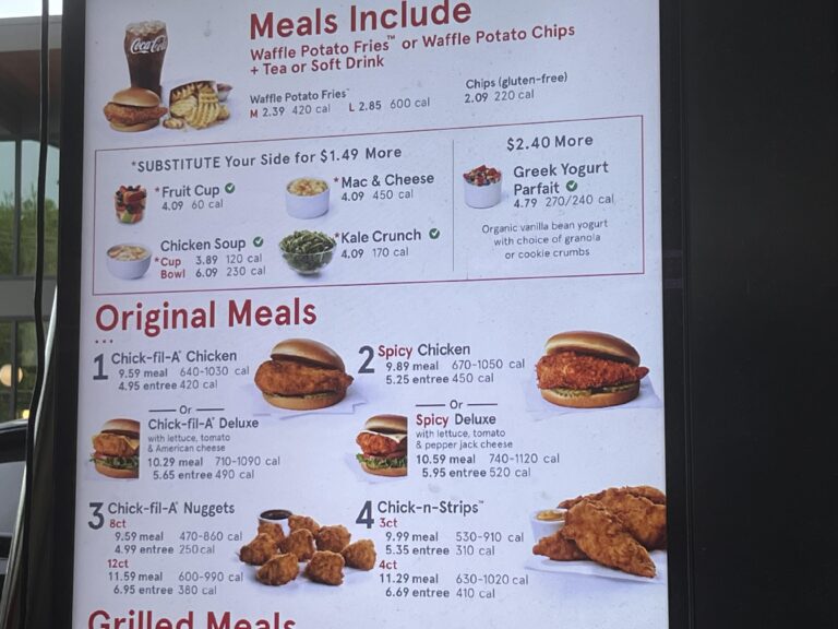 Chick Fil a Prices Menu With Prices